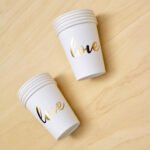 vaso polipapel love dorado